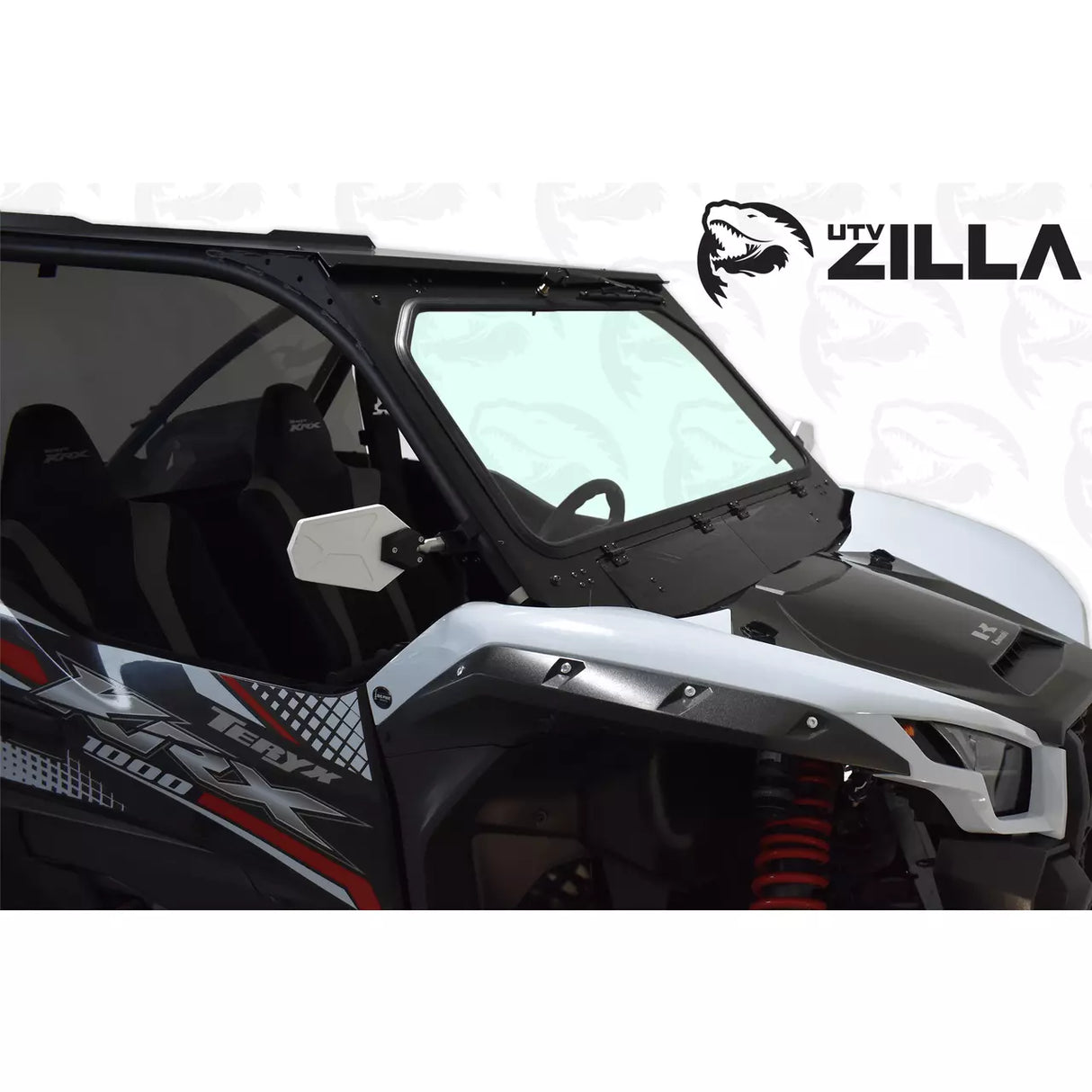 2020-2024 Kawasaki KRX 1000 Black Vented Full Glass Windshield with Wiper