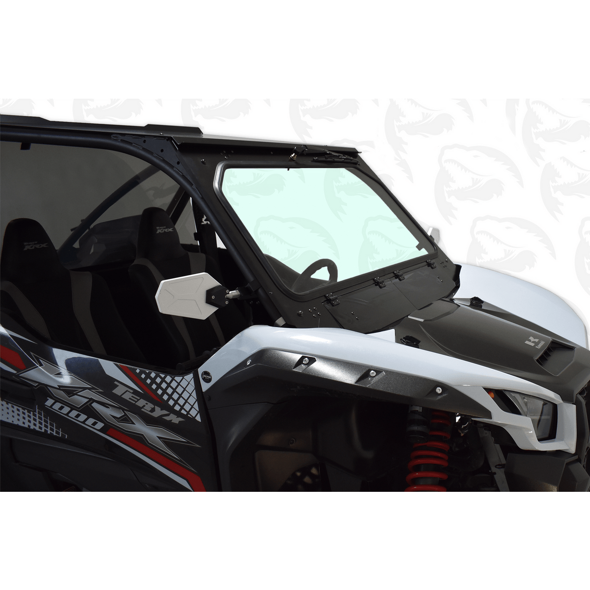 2020-2023 Kawasaki KRX 1000 Black Vented Full Glass Windshield with Wiper