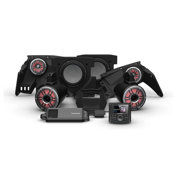 Can-an X3 Stage 6 | Rockford Fosgate PMX-3 1500 Watt Front Color Optix Speaker Dual Subwoofer & Rear Horn Speaker Kit